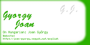 gyorgy joan business card